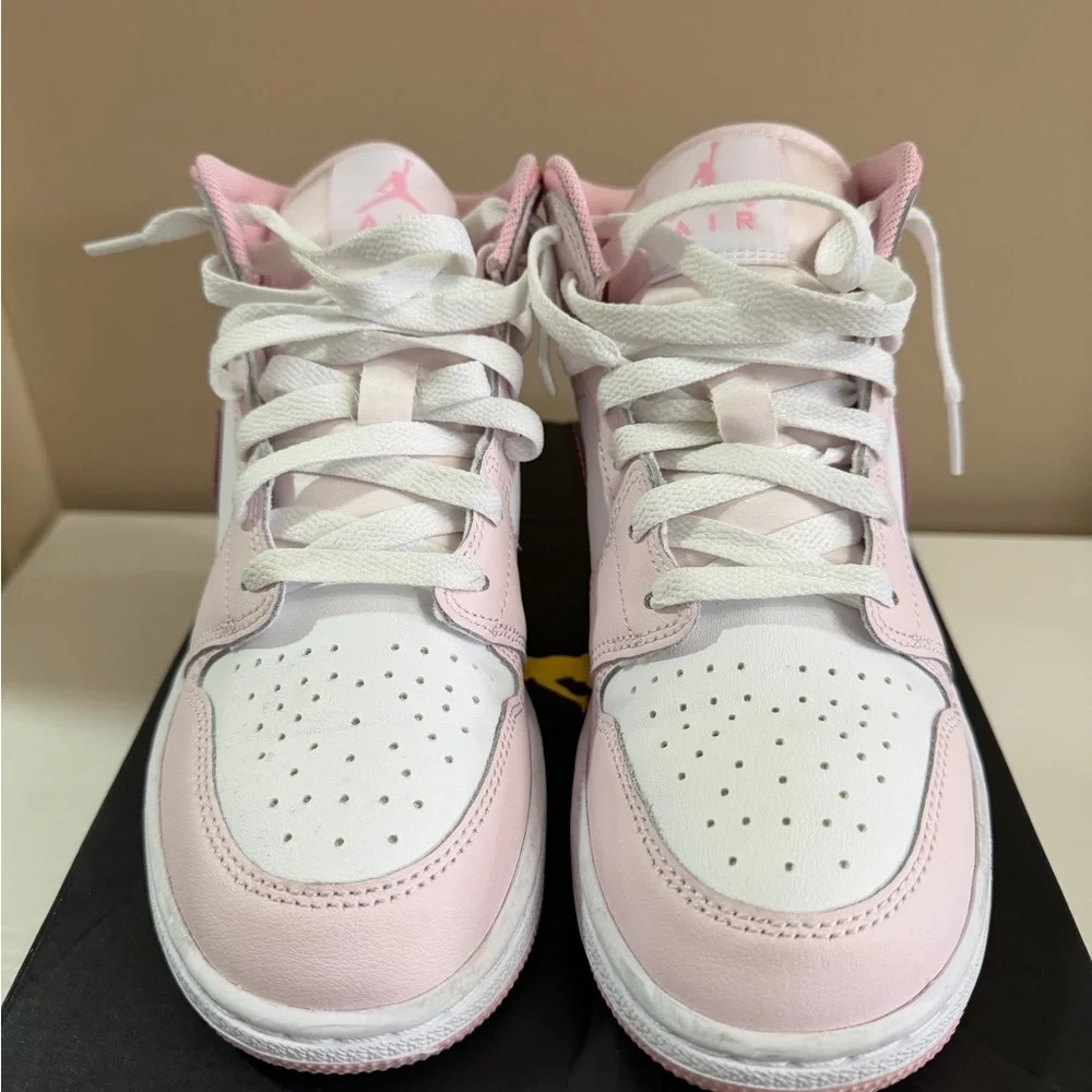 Nike Kids Pink and White High-Top Sneakers